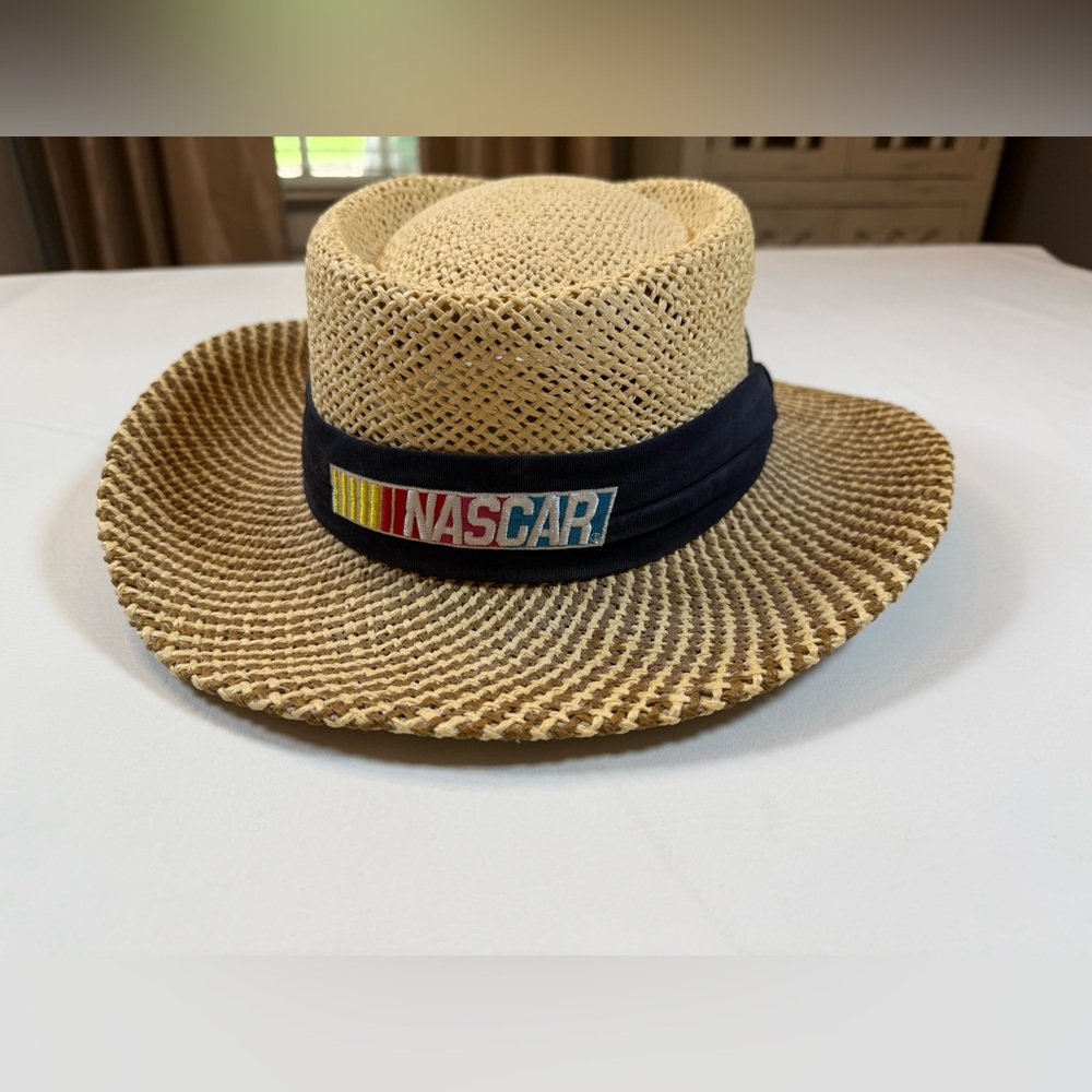 Vintage Nascar 100% paper straw hat, one size, ISC